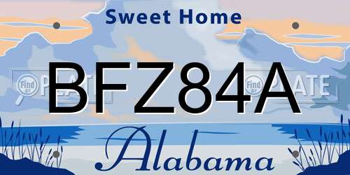 BFZ84A Alabama License Plate
