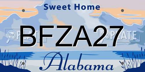 BFZA27 Alabama License Plate