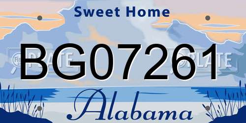 BG07261 Alabama License Plate