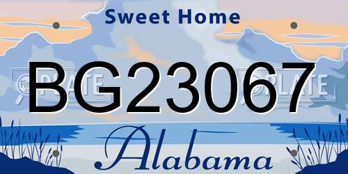BG23067 Alabama License Plate