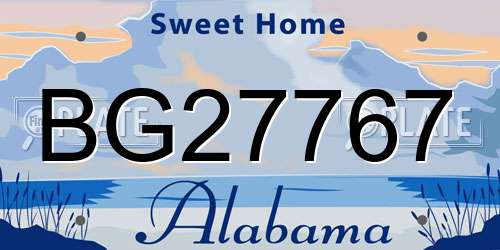 BG27767 Alabama License Plate