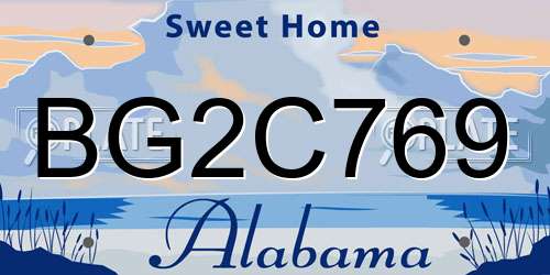 BG2C769 Alabama License Plate