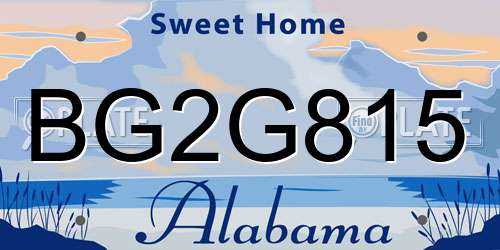BG2G815 Alabama License Plate