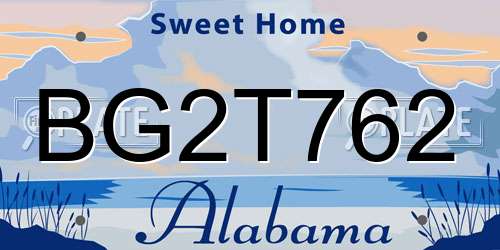 BG2T762 Alabama License Plate