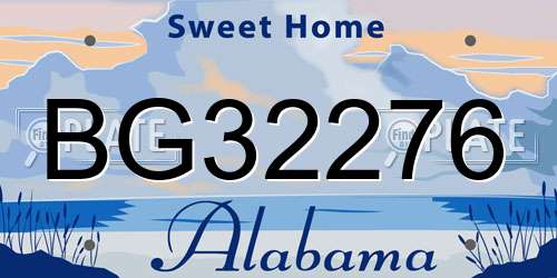 BG32276 Alabama License Plate