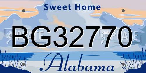 BG32770 Alabama License Plate
