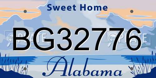 BG32776 Alabama License Plate