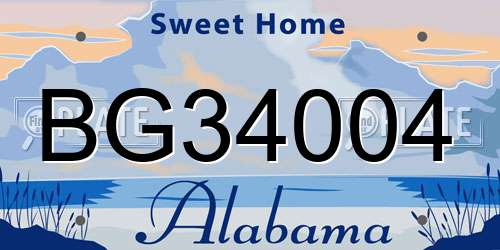 BG34004 Alabama License Plate