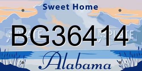 BG36414 Alabama License Plate