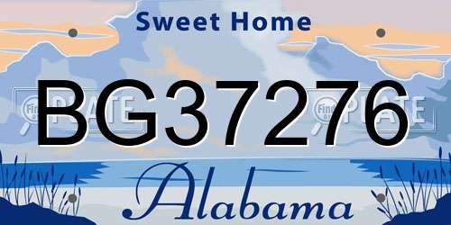 BG37276 Alabama License Plate