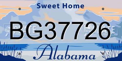 BG37726 Alabama License Plate