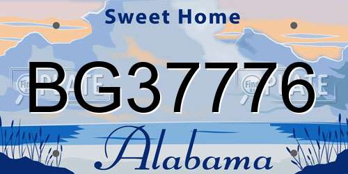 BG37776 Alabama License Plate