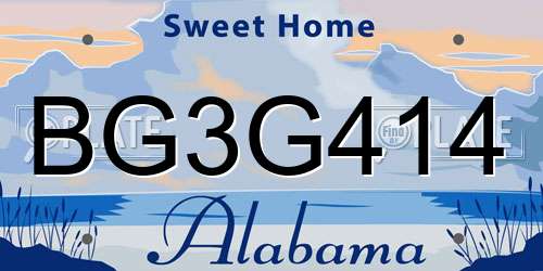 BG3G414 Alabama License Plate