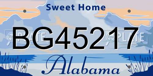 BG45217 Alabama License Plate