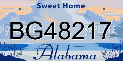 BG48217 Alabama License Plate