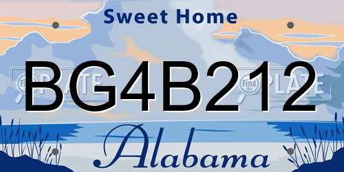 BG4B212 Alabama License Plate