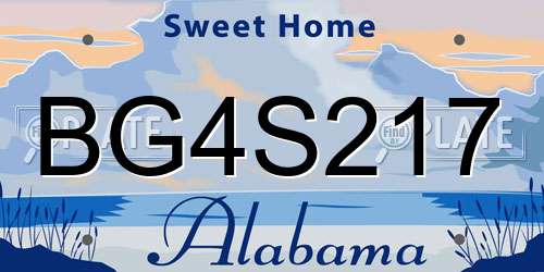 BG4S217 Alabama License Plate