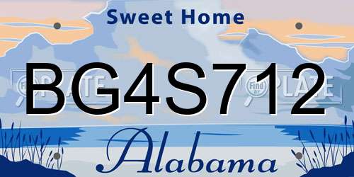 BG4S712 Alabama License Plate