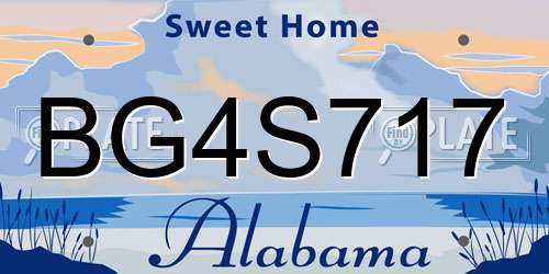 BG4S717 Alabama License Plate