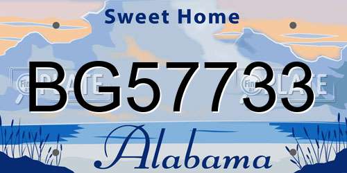 BG57733 Alabama License Plate