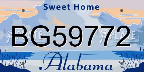 BG59772 Alabama License Plate