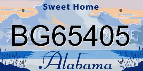 BG65405 Alabama License Plate
