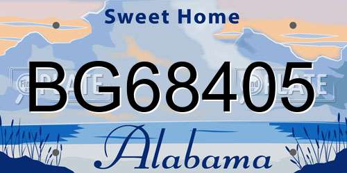 BG68405 Alabama License Plate