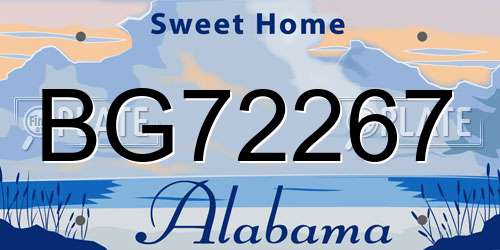 BG72267 Alabama License Plate