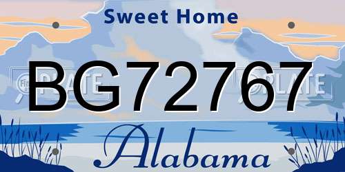 BG72767 Alabama License Plate