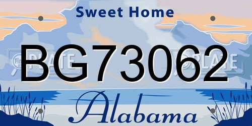 BG73062 Alabama License Plate