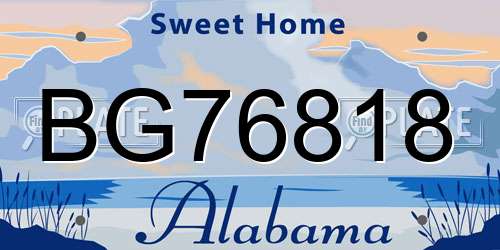 BG76818 Alabama License Plate