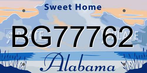 BG77762 Alabama License Plate