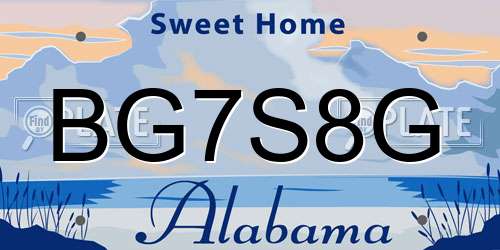 BG7S8G Alabama License Plate
