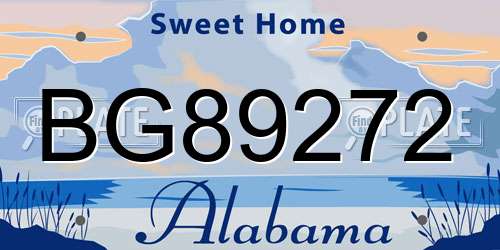 BG89272 Alabama License Plate