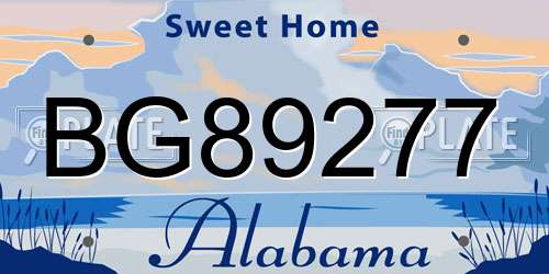 BG89277 Alabama License Plate