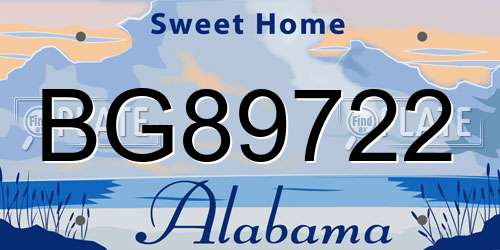 BG89722 Alabama License Plate