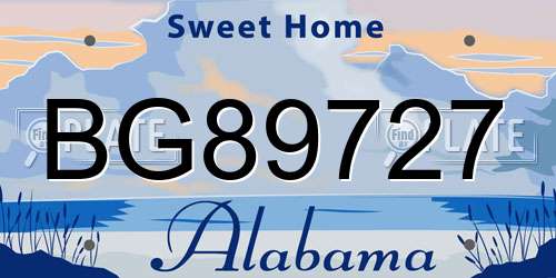 BG89727 Alabama License Plate