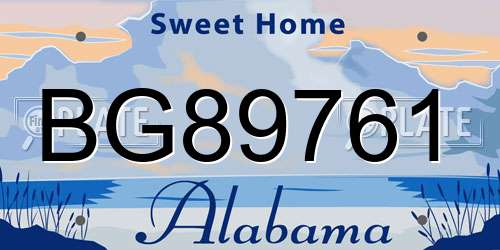 BG89761 Alabama License Plate