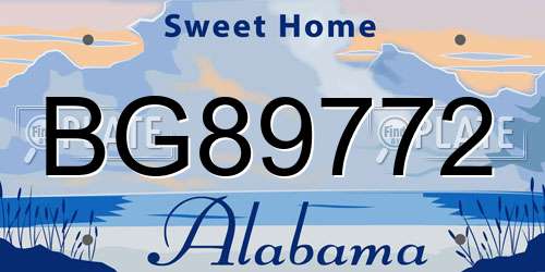 BG89772 Alabama License Plate