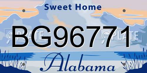 BG96771 Alabama License Plate