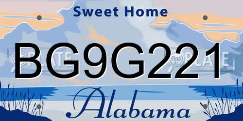 BG9G221 Alabama License Plate