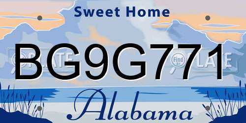 BG9G771 Alabama License Plate