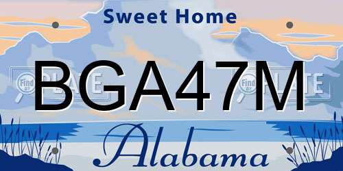 BGA47M Alabama License Plate