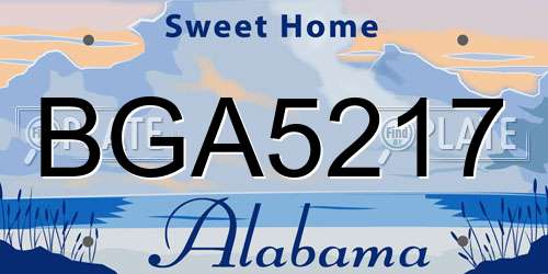 BGA5217 Alabama License Plate