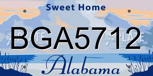 BGA5712 Alabama License Plate