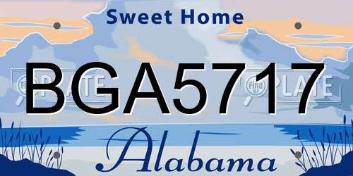 BGA5717 Alabama License Plate