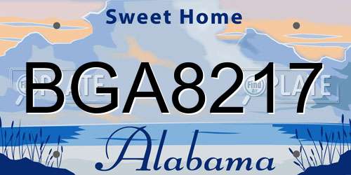 BGA8217 Alabama License Plate