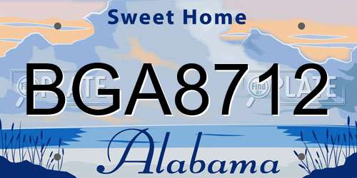 BGA8712 Alabama License Plate