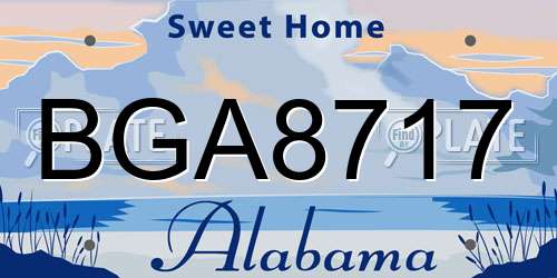 BGA8717 Alabama License Plate