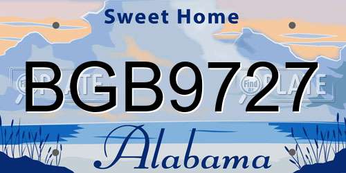 BGB9727 Alabama License Plate